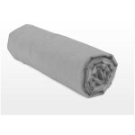 Drap housse uni coton 57 fils gris clair 140x190 cm bonnet 25cm Drap housse uni coton 57 fils gris clair 140x190 cm bonnet 25cm