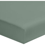 Drap housse vert de gris 100% coton bonnet 30 cm 80x190 cm