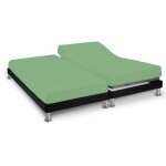 Terre de nuit - drap housse vert jade pour lit articul jersey extensible 2x90x200