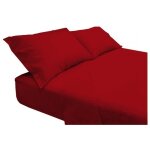 Plein drap de lit, draps de couleur unie rouge feu doubles carrs