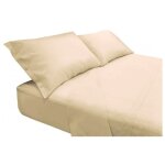Plein drap de lit linge de solide beige crme un carr et demi