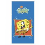 Soleil d ocre - drap de plage velours 152x76 cm 'bob l'eponge' 100% coton 350gr / m2, dessin plac�