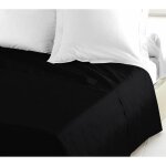 Home linge passion - drap plat coton 57 fils noir 240 x 300 cm Home linge passion - drap plat coton 57 fils noir 240 x 300 cm