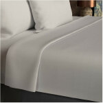 Drap plat en coton 57 fils 260x300 cm uni lin, par soleil d'ocre