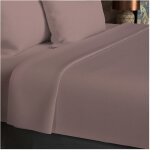 Soleil d ocre - drap plat en coton 57 fils 260x300 cm uni vieux rose, par soleil d'ocre