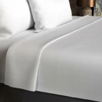 Soleil d ocre - drap plat en coton 57 fils 180x290 cm uni blanc, par soleil d'ocre