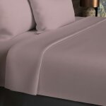Soleil d ocre - drap plat en coton 57 fils 180x290 cm uni vieux rose, par soleil d'ocre