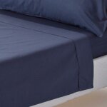 Homescapes - drap plat uni 100% coton égyptien 200 fils bleu marine 178 x 255 cm Homescapes - drap plat uni 100% coton égyptien 200 fils bleu marine 178 x 255 cm