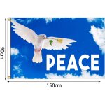 Drapeau peace drapeau de jardin paix colombe grand drapeaux 90x150cm drapeau colombe de la paix, drapeau ...