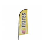 Interface plv - drapeau publicitaire frites (jaune) de dimensions 225 x 85 cm avec mt