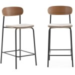 Drawer - calicosy - lot de 2 tabourets en tissu avec pieds en mtal h66 cm - adriana