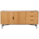 Drawer - buffet 2 portes 3 tiroirs en bois l160cm - bois clair - sveg