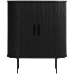 Drawer - buffet haut aux angles arrondis en bois et m�tal h118cm - noir - alicia