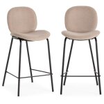 Drawer - calicosy - lot de 2 tabourets en tissu avec pieds en mtal noir l43 cm - cori