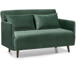 Drawer - canap� convertible 2 places en velours l120cm - vert for�t - belushi