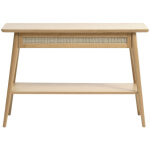 Drawer - console 1 tiroir en bois et cannage l110cm - bois clair - kiyo