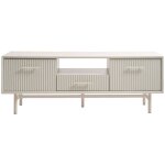 Drawer - meuble tv 2 portes 1 tiroir en bois et métal l140cm - grège - jura Drawer - meuble tv 2 portes 1 tiroir en bois et métal l140cm - grège - jura