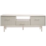 Drawer - meuble tv 2 portes 1 tiroir en bois et mtal l140cm - grge - jura