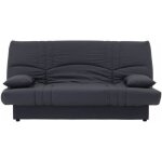 Les tendances ? banquette clic clac 3 places gris anthracite ? tissu 100% coton ? dimensions l 190 x ...
