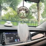 Dream catcher voiture int�rieur r�troviseur charms avec cristal pierre arbre de vie petit dream catchers ...
