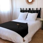 �dredon panama 90x190 cm pompons jute noir