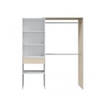 Dressing 158x400x187h cm blanc mat et ch�ne ? nettuno