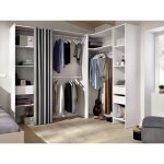 Vente - unique - dressing d'angle extensible gontran - l164 / 214 cm - blanc et gris