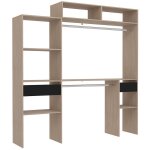 Dressing bois extensible avec 2 penderies, 4 étagères et 1 tiroir elysee Dressing bois extensible avec 2 penderies, 4 étagères et 1 tiroir elysee