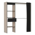 Dressing extensible 168 cm chicago avec rideau Dressing extensible 168 cm chicago avec rideau