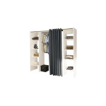 M&s - dressing extensible 2 colonnes blanc et rideau anthracite - clothes