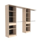 Dressing extensible - 2 colonnes avec 2 tiroirs et 10 étageres + 4 penderies - décor chene - l 320 x ... Dressing extensible - 2 colonnes avec 2 tiroirs et 10 étageres + 4 penderies - décor chene - l 320 x ...