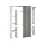 Kit dressing artic ekipa - d�cor m�lamin� blanc - 2 penderies + 2 tiroirs - l176 x p48 x h202 cm - fabriqu� ...