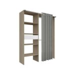 Kit dressing artic avec rideau - décor chene - 1 colonne + 2 penderies + 1 tiroir - l 143, 5 x p 48 x ... Kit dressing artic avec rideau - décor chene - 1 colonne + 2 penderies + 1 tiroir - l 143, 5 x p 48 x ...