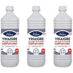 Lot de 3 bouteilles de 1 litre de vinaigre blanc naturel concentre 14 degrs (phebus produit d'origine ...
