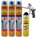 Lot de 3 colles de montage polyur�thane + 1 pistolet + 1 nettoyant mousse - mousse polyur�thane faiblement ...