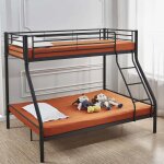 Dual - lit superpos en mtal noir 90x190 cm + 140x190 cm