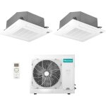 Hisense - dual split cassette air conditioner 12 + 12 avec 3amw72u4rfa r - 32 wi - fi optional 12000 ...