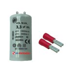 Condensateur 3, 3�f avec fiches d'adaptation pour moteur de volet roulant