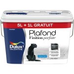 Dulux valentine - peinture plafond finition parfaite mat blanc 5 l + 1