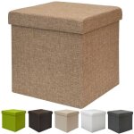 Pouf 38cm avec coffre de rangement 42l repose - pieds en forme de cube avec couvercle rembourr bouts ...