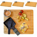 Dunedesign - set d'assiettes � raclette 4 personnes - 30x25 planche raclette avec bol � dips