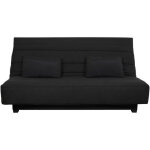 Dunlopillo - banquette clic clac 2 places reveur - tissu noir - matelas couchage 188x128 cm
