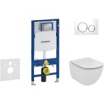 Duofix - bti - support pour wc suspendu avec plaque de dclenchement sigma20, blanc / chrome poli + ...