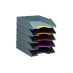 Sans marque - lot de 5 corbeilles à courrier durable varicolor® gris foncé Sans marque - lot de 5 corbeilles à courrier durable varicolor® gris foncé