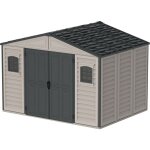 Duramax abri pvc dark grey apex - 7, 68m² - kit fondation + 3 fenêtres - gris Duramax abri pvc dark grey apex - 7, 68m² - kit fondation + 3 fenêtres - gris
