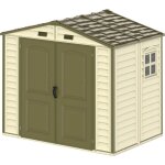 Duramax - abri pvc woodstyle premium - 4, 13m - kit fondation + 1 fentre - beige