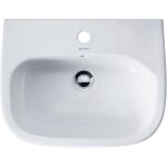 Duravit - vasque d - code 550 mm avec trop plein, 1 percage mitigeur blanc