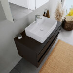 Duravit - vasque lavabo design rectangulaire � poser lave main fonte min�rale salle de bain - blanc mat ...