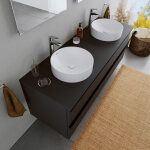 Duravit - vasque lavabo rond design  poser lave main fonte minrale salle de bain - blanc mat - diamtre ...