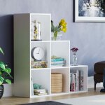 Durham bibliothque 6 cubes tagre en bois style escalier meuble de rangement h 96, 5 x l 96, 5 x p ...